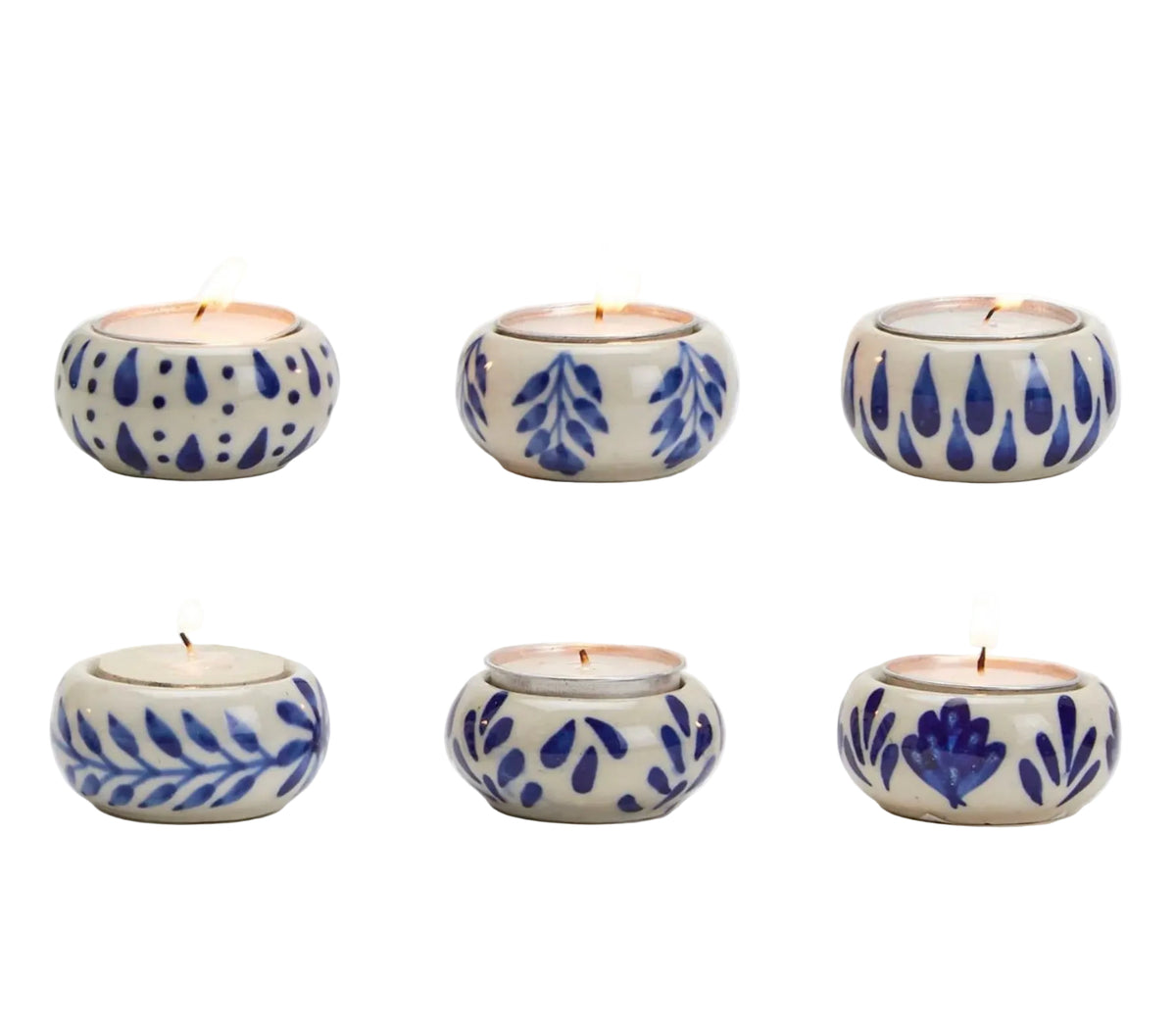 Blue and White Tealight Candle Holder - White's Mercantile
